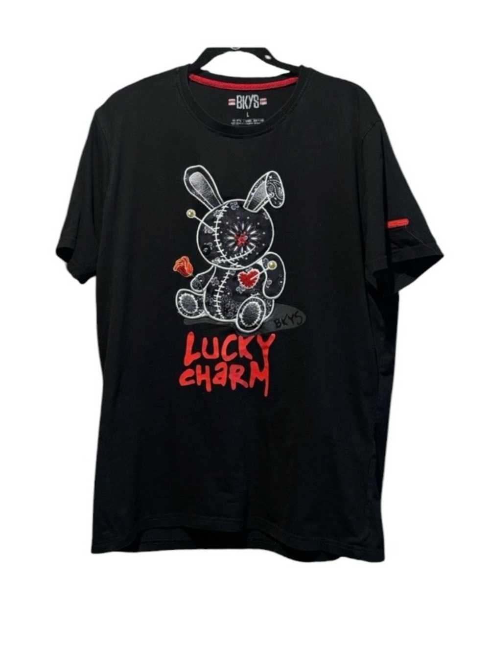 BKYS Crew Neck Black T-shirt Size Large
